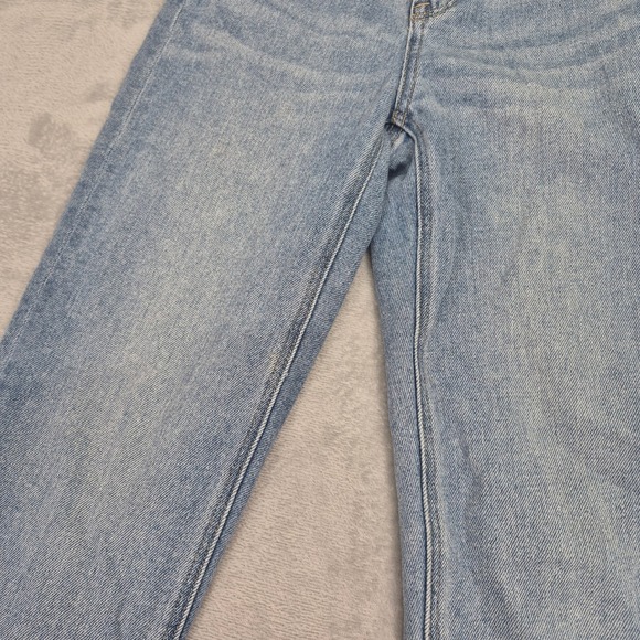 000 Short American Eagle Mom Straight Jeans Light Wash High Denim Women Petite - Picture 7 of 12